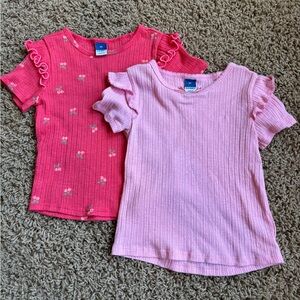 Old Navy Pink and Light Pink Ruffle Sleeve Tees